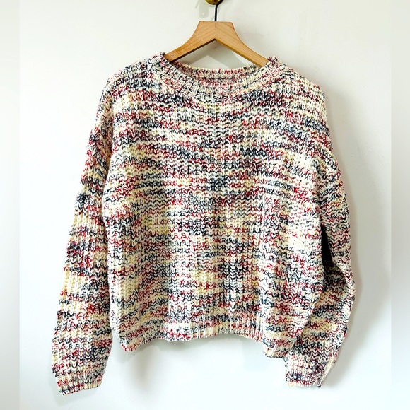 La Failia Multicolor Oversized Knit Wool Blend Sweater Size XS/ S - Picture 3 of 8